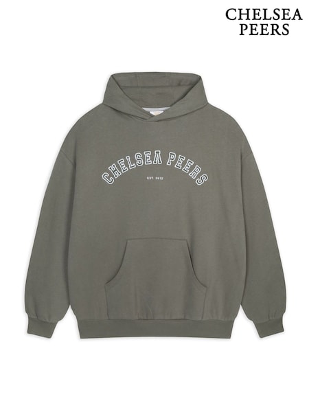Chelsea Peers Green Cotton Embroidered Logo Hoodie (F03547) | $96