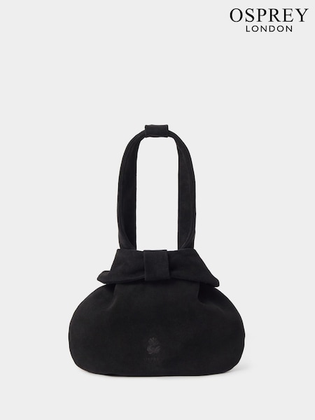 Osprey London The Suede Opera Black Bag (F03548) | $156