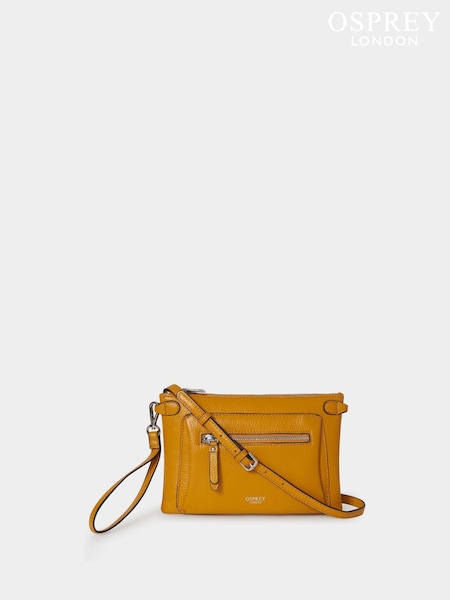 OSPREY LONDON Yellow The Ruby Leather Cross-Body Clutch Bag (F03559) | €83