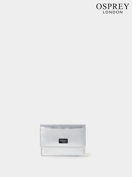 OSPREY LONDON Silver The Elfin Leather Card Holder (F03560) | R$ 345