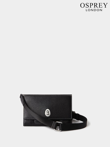OSPREY LONDON The Micro Leather Cross-Body Black Bag (F03569) | €250