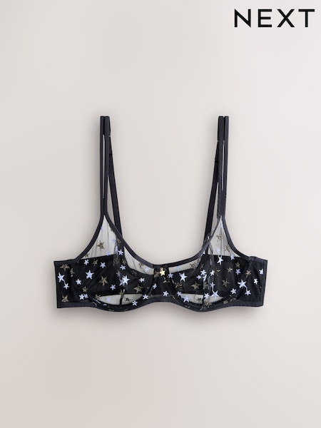 Black Non Pad Balcony Embroidered CoppaFeel! Bra (F03611) | €25