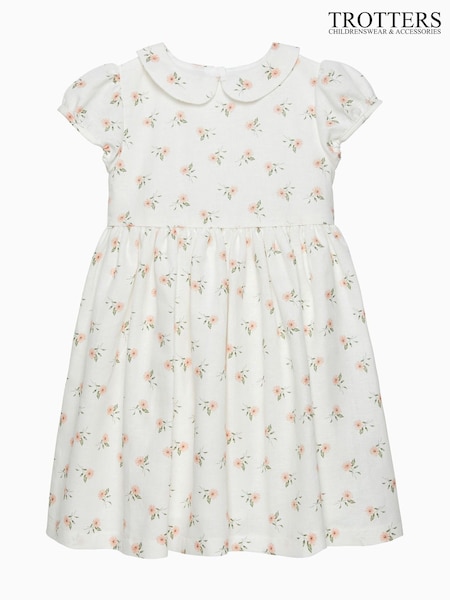 Trotters London White Floral Print Patli Lily Dress (F03669) | €95 - €103