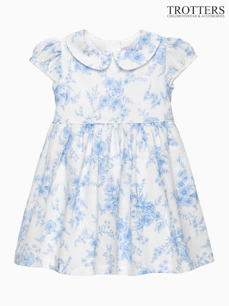 Trotters London Little Blue Floral Print Kate Dress (F03709) | 307 QAR