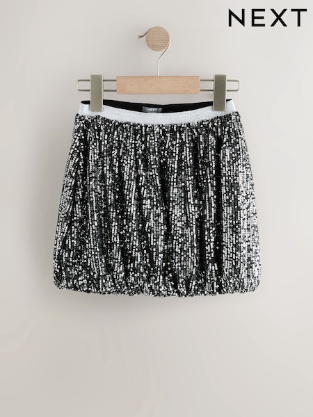 Silver Sequin Puffball Bubble Skirt (3-16yrs) (F03715) | €21 - €28