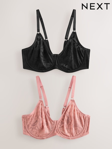 Black/Pink DD-G Lace Non Pad Full Cup Bras 2 Pack (F03727) | €45