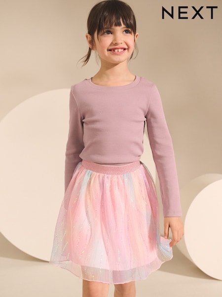 Pink Rainbow Sparkle Pull On Skirt (3-16yrs) (F03778) | AED71 - AED97