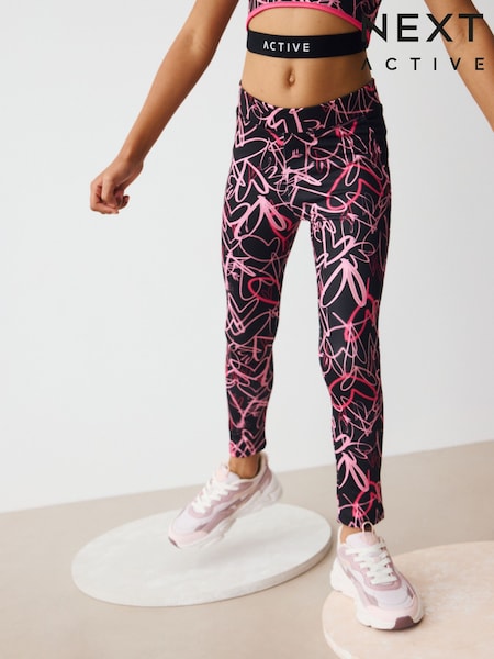 Schwarzes Graffiti Herz - Sports Leggings (3-16yrs) (F03800) | 14 € - 21 €