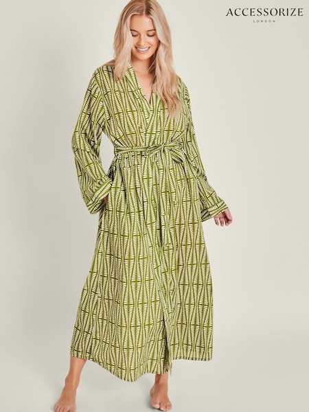 Accessorize Block Print 100% Cotton Dressing Gown (F03827) | 64 €