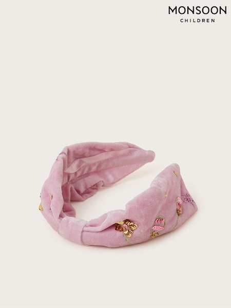 Monsoon Pink Christmas Embellished Velvet Headband (F03830) | € 23
