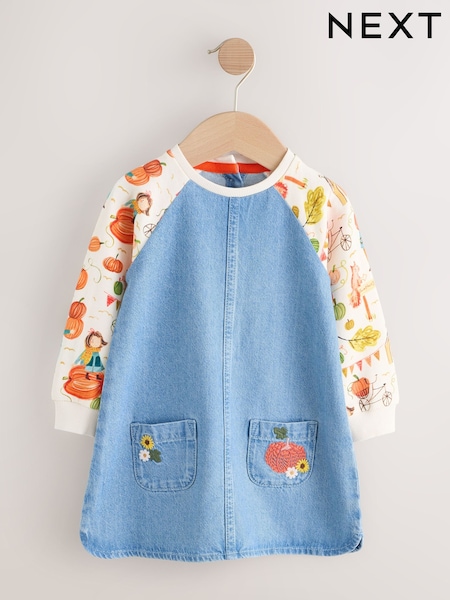 Pumpkin Print Raglan Denim Dress (3mths-8yrs) (F03966) | €16.50 - €20