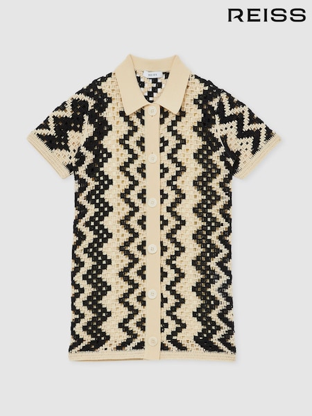 Reiss Ecru Natalie Cotton-Blend Patterned Crochet Dress (F04016) | kr1 704