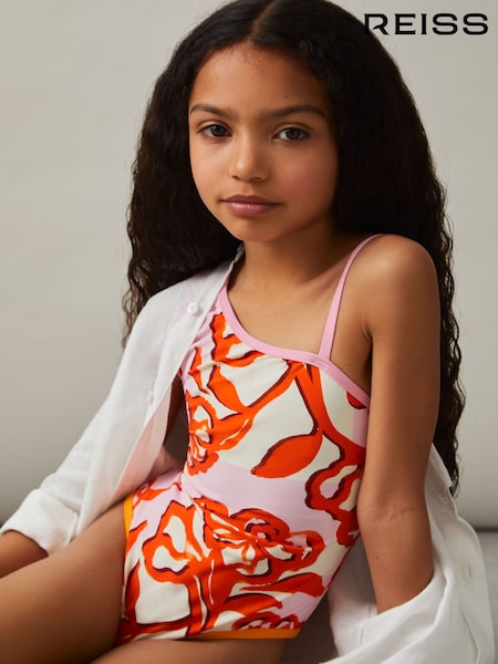 Reiss Goldie Floral-Print One-Shoulder Swimsuit (F04036) | 45 €