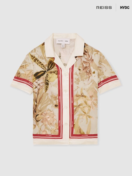 Reiss Khaki Santana 13-14 yrs Reiss | NYBG Satin Floral-Print Shirt (F04064) | AED454