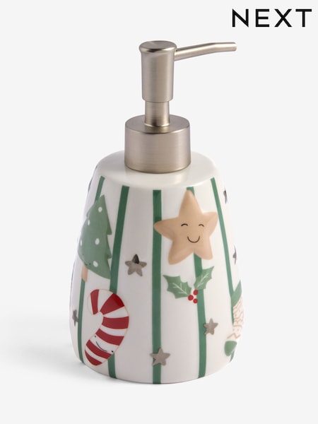 Green Stripe Christmas Characters Soap Dispenser (F04072) | €11