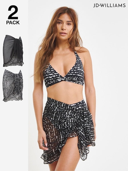 JD Williams Black Value Mini Beach Sarongs 2 Pack (F04077) | €36