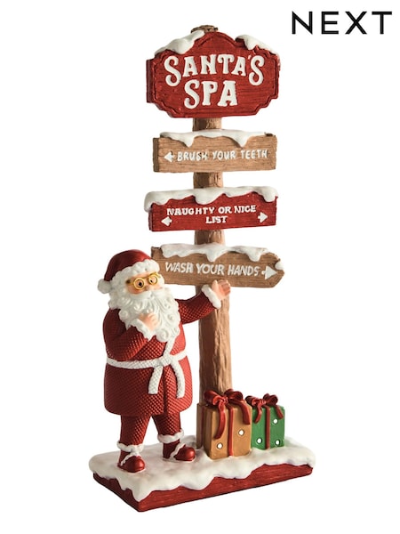 Red Santa Spa Christmas Sign Ornament (F04102) | €20