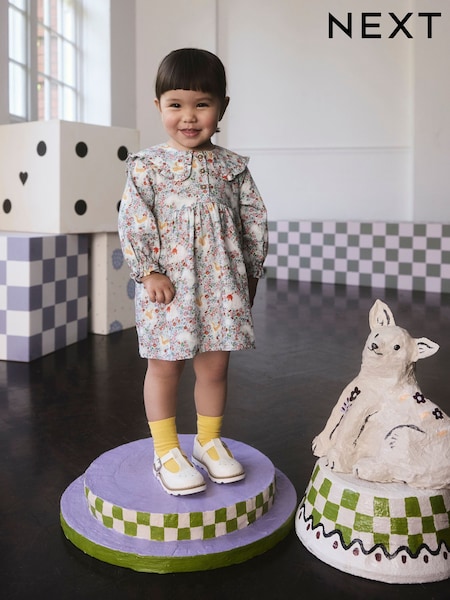 Blue Character Print Long Sleeve Collar Dress (3mths-8yrs) (F04151) | 89 QAR - 119 QAR