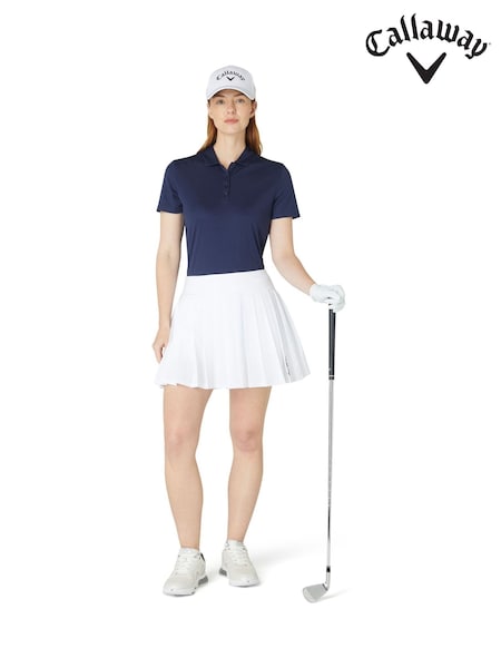 Callaway Apparel Ladies Blue Swingtech Short Sleeve Solid Polo Shirt (F04174) | €53