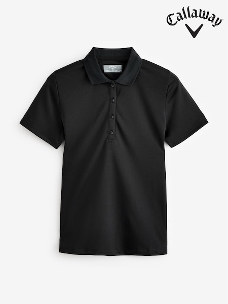 Callaway Apparel Swingtech Short Sleeve Ladies Solid Black Polo Shirt (F04184) | €53