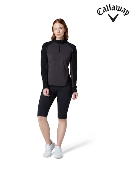 Callaway Apparel Grey Lightweight Knit Heathered ¼ Zip Top (F04196) | €92