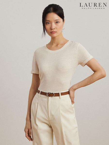 Lauren Ralph Lauren Drina Linen Blend T-Shirt (F04222) | €127