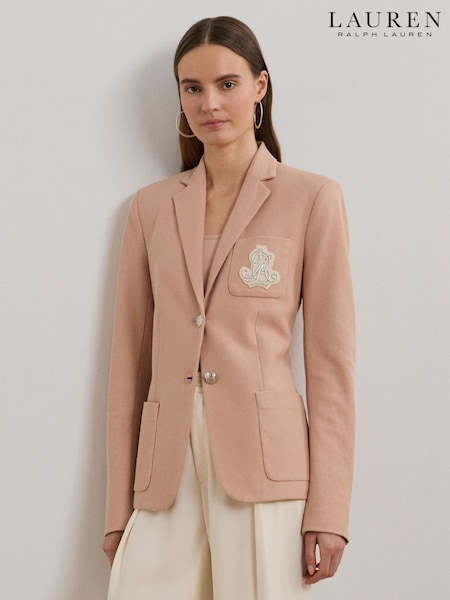 Розовый - Lauren Ralph Lauren Anfisa Crest Logo Blazer Jacket (F04239) | €343