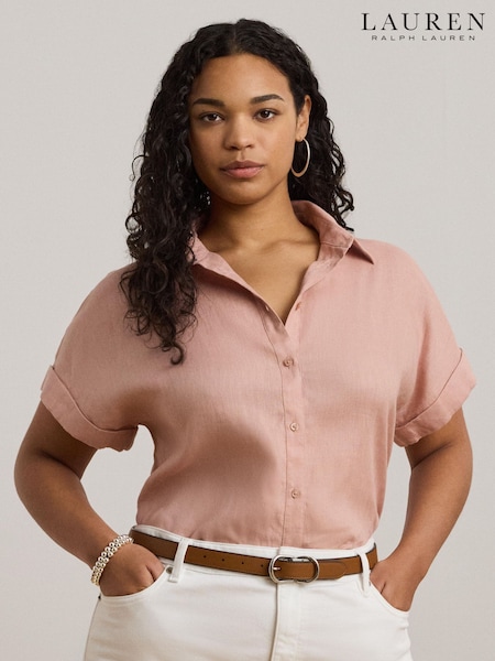 Lauren Ralph Lauren Curve Broono Linen Logo Short Sleeve Shirt (F04243) | 8,351 UAH