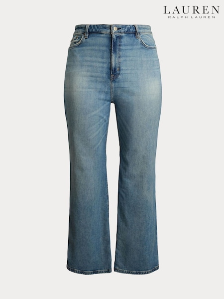 Lauren Ralph Lauren Blue Curve High Rise Straight Fit Denim Jeans (F04258) | €298