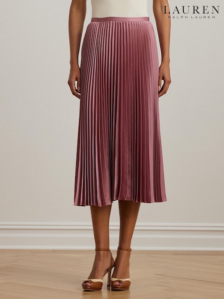 Lauren Ralph Lauren Suzu Pleated Satin Charmeuse A Line Midi Skirt (F04259) | 16,762 UAH