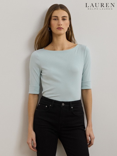 Lauren Ralph Lauren Judy Stretch Cotton Boatneck Top (F04260) | AZN 148