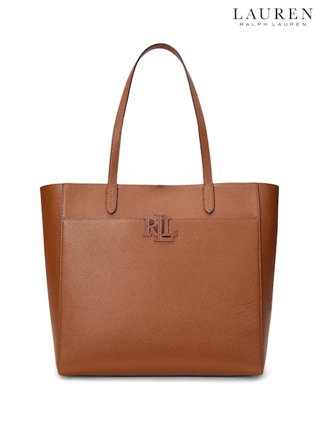 Lauren Ralph Lauren Cameryn Pebbled Leather Logo Tote Bag (F04279) | €489