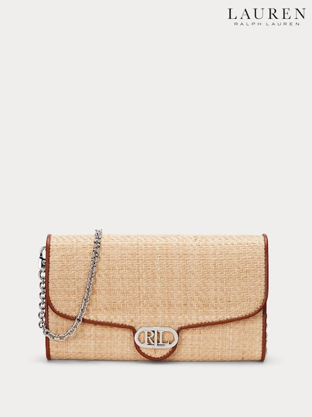 Lauren Ralph Lauren Adair Straw Raffia Chain Crossbody Clutch Bag (F04307) | €290