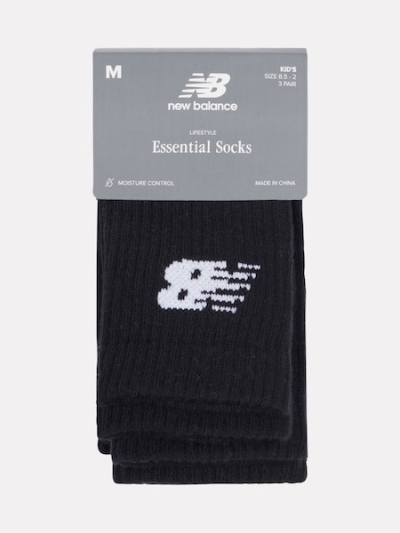 Negro - New Balance Kids Everyday Trainer Crew Socks 3 Pack (F04339) | 25 €