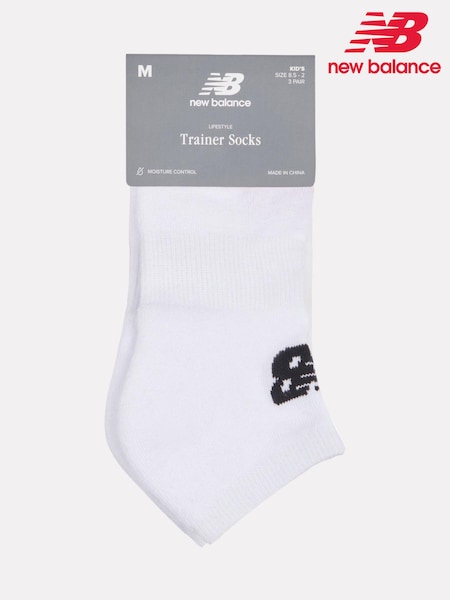 Weiß - New Balance Kids Everyday Trainer Low Cut Socks 3 Pack (F04354) | 28 €