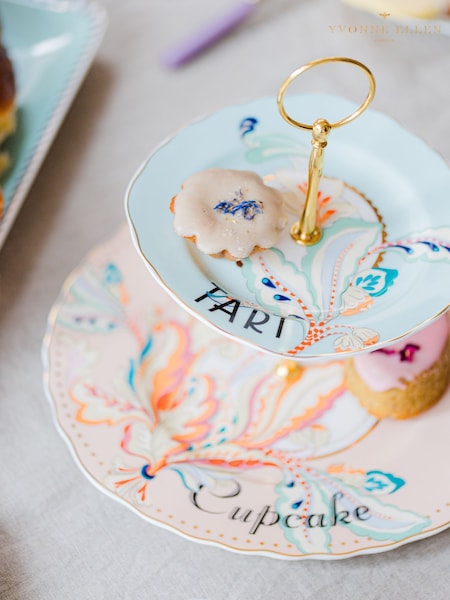 Yvonne Ellen Multi Floral 2 Tier Cake Stand (F04492) | €61