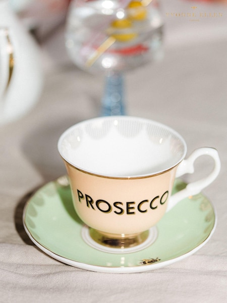 Yvonne Ellen Multi Boozy Prosecco Teacup and Saucer (F04494) | €34