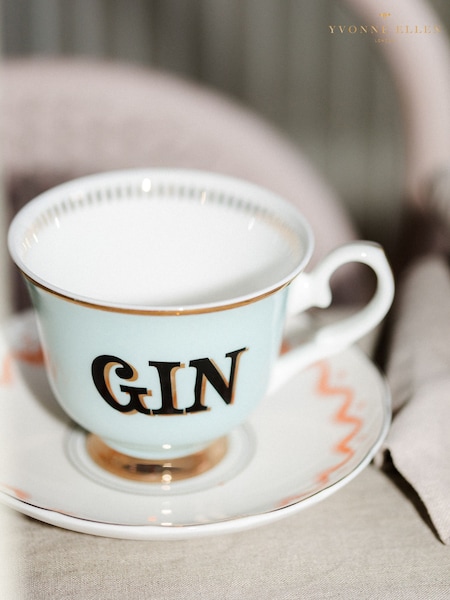 Yvonne Ellen Multi Boozy Gin Teacup and Saucer (F04503) | €34