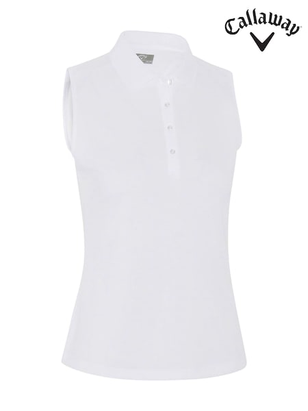 Callaway Apparel Sleeveless Knit White Polo Shirt (F04557) | €46