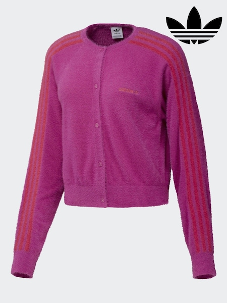 Rosa - adidas Originals Fluffy 3-Stripes Cardigan (F04563) | 106 €