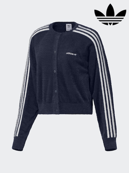 Azul - adidas Originals Fluffy 3-Stripes Cardigan (F04565) | 106 €