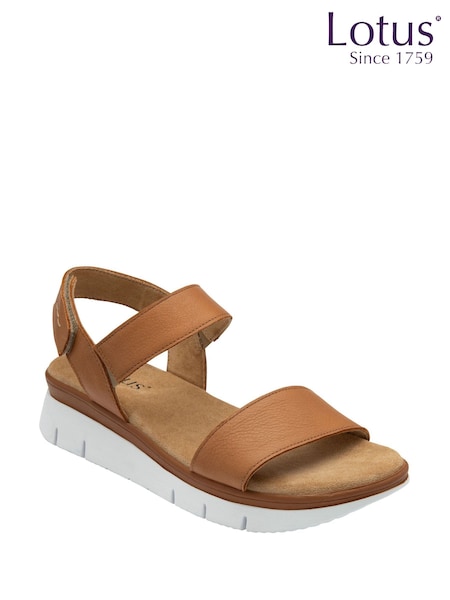 Lotus Brown Casual Wedge Sandals (F04629) | €77