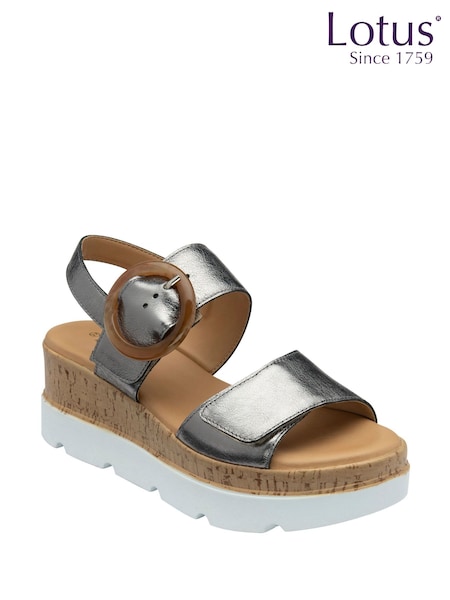 Lotus Metallic Wedges Platform Sandals (F04660) | ₪302