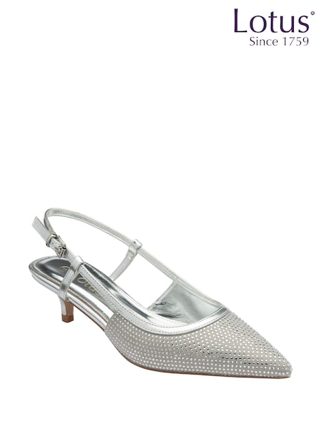 Lotus Silver Slingback Occasion Shoes (F04661) | 346 QAR