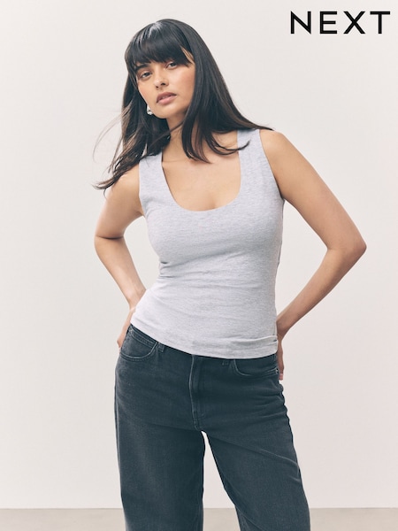 Grey Marl - Scoop Neck Vest (F04804) | R$ 80