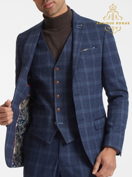 Antique Rogue Blue Hart Tweed Jacket (F04903) | R$ 1,430