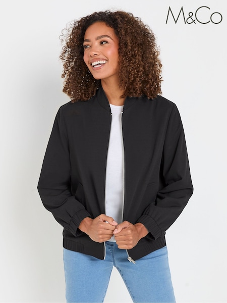 M&Co Black Scuba Crepe Bomber Jacket (F04973) | €85