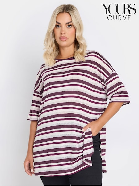 Yours Curve Metallic Stripe T-Shirt (F05000) | 34 €
