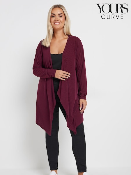 Yours Curve Waterfall Ribbed Cardigan (F05038) | € 36
