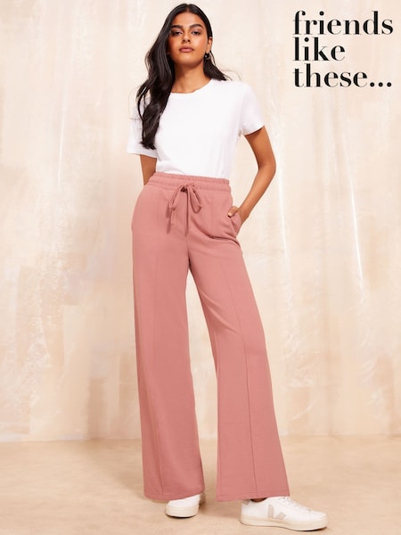 Friends Like These Pink Jersey Wide Leg Trousers (F05076) | R$ 285